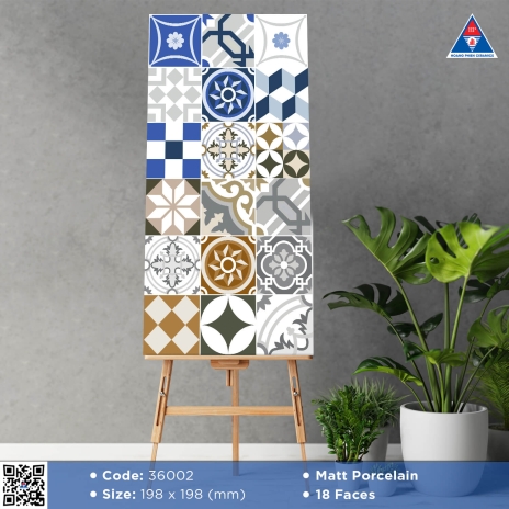 Matt Porcelain | 18 Faces | 198x198mm | MÃ 36002