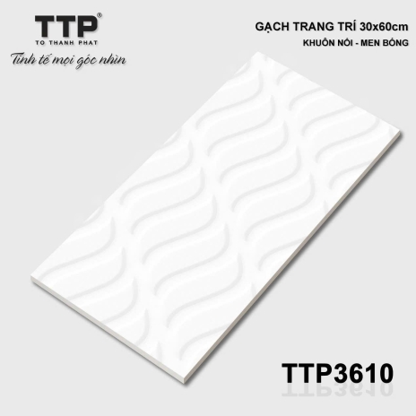 30x60cm | KHUÔN NỔI - MEN BÓNG | Mã TTP3610