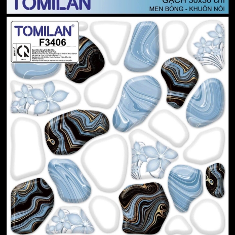 GẠCH 30x30cm | MEN BÓNG - KHUÔN NỔI | MÃ F3406