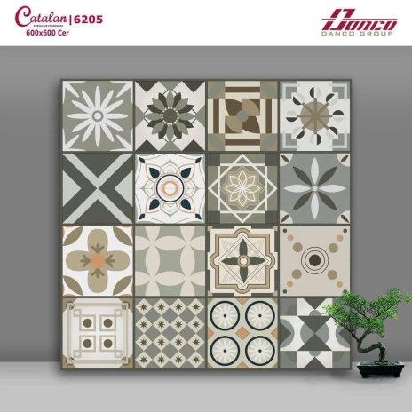 60x60cm Cer GIẢ GẠCH BÔNG | MÃ 6205